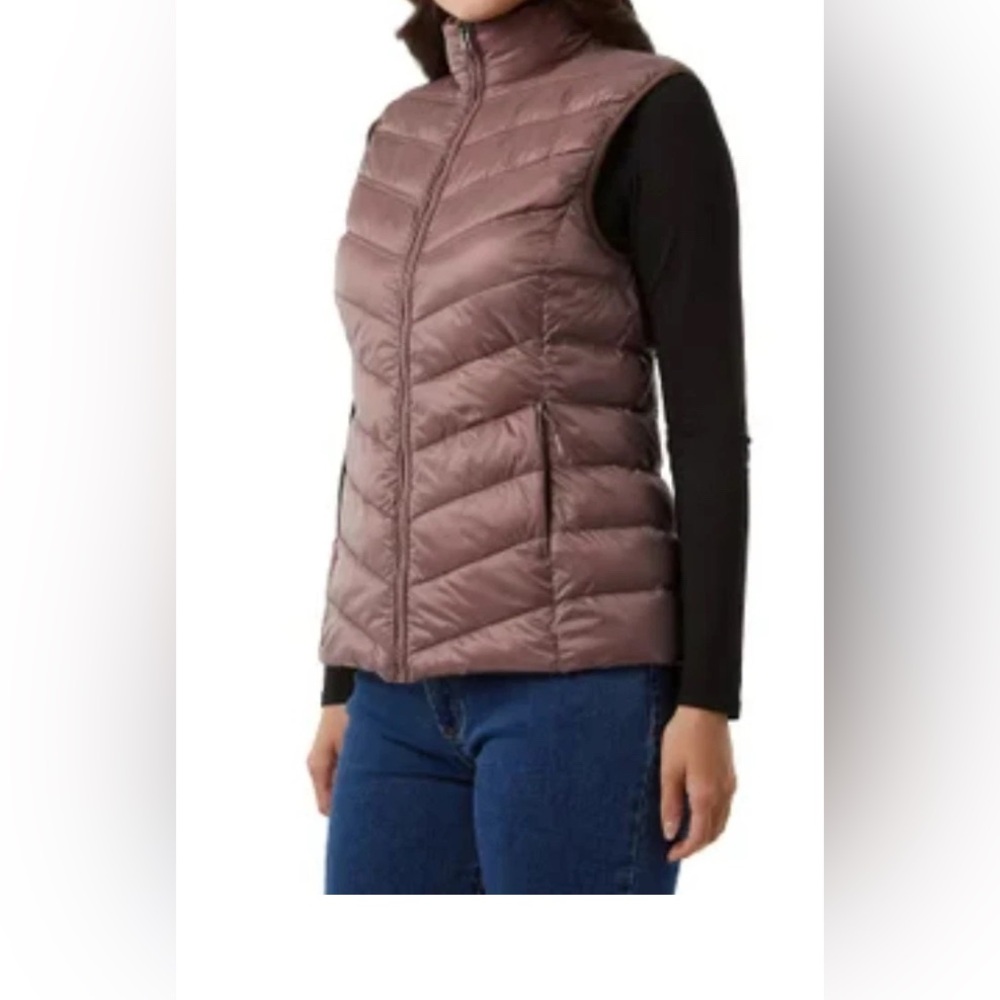 NWT 32 Degrees Womens Vest Dusty Pink Lightweight Stand Up Collar L pockets